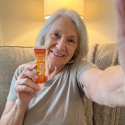Customer holding Joint Relief Cream