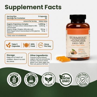 Turmeric & Ginger Capsules (2,400mg)